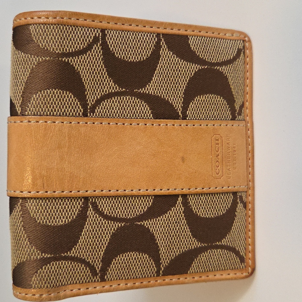 Coach Beige and Dark Brown Wallet